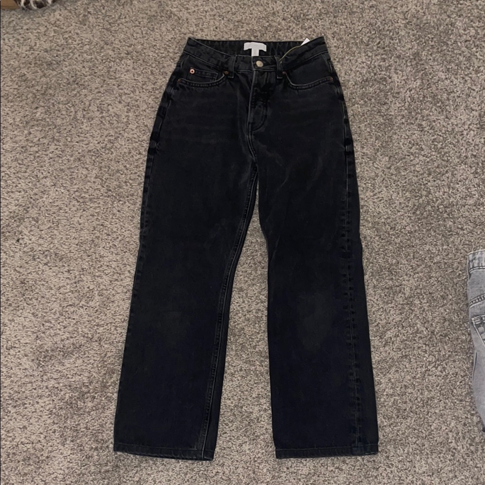 H&M Black Straight Leg Jeans for Women